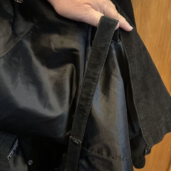 Adventure Bound Originals Duster Outback Trench Coat XL Black Suede Snaps Lined - Picture 13 of 16